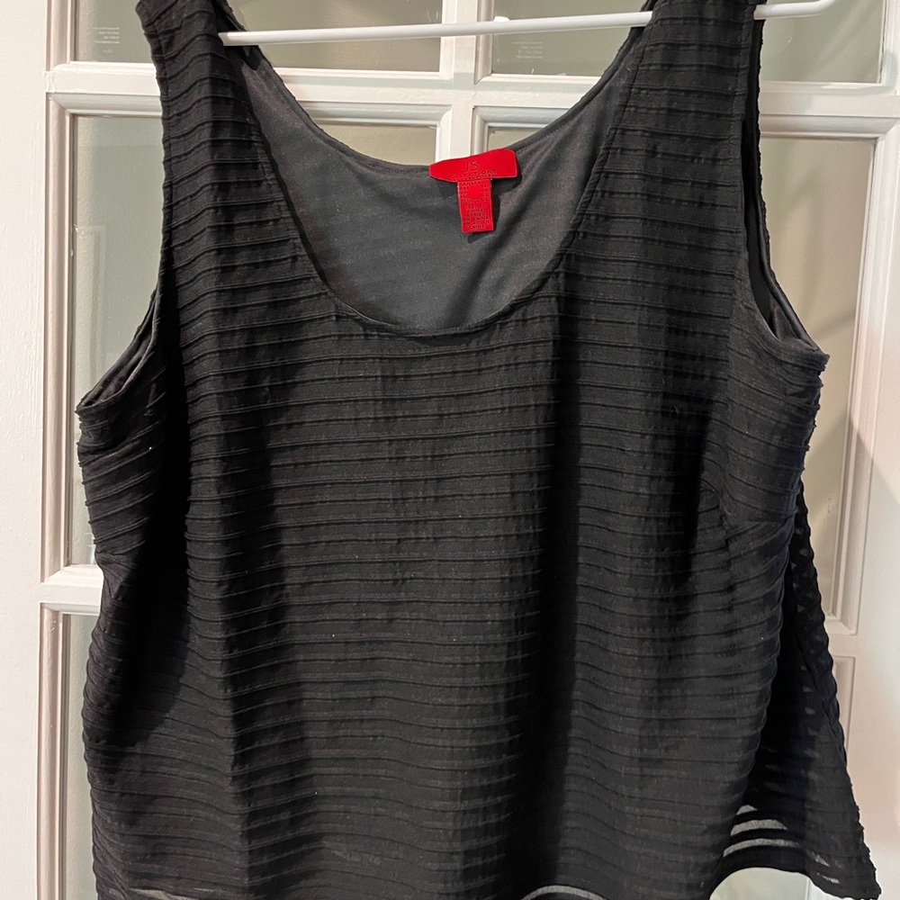 size 24 JS Collections women black ribbed tank top 2XL